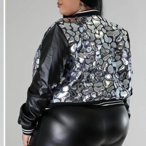 Stylish Black and Silver Women's Jacket